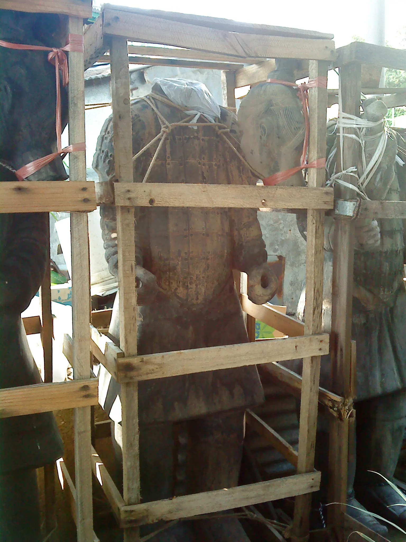 2011 Sep - Life size replica of an ancieent Chinese Terracotta Warrior statue - Stanley Beach, Hong Kong