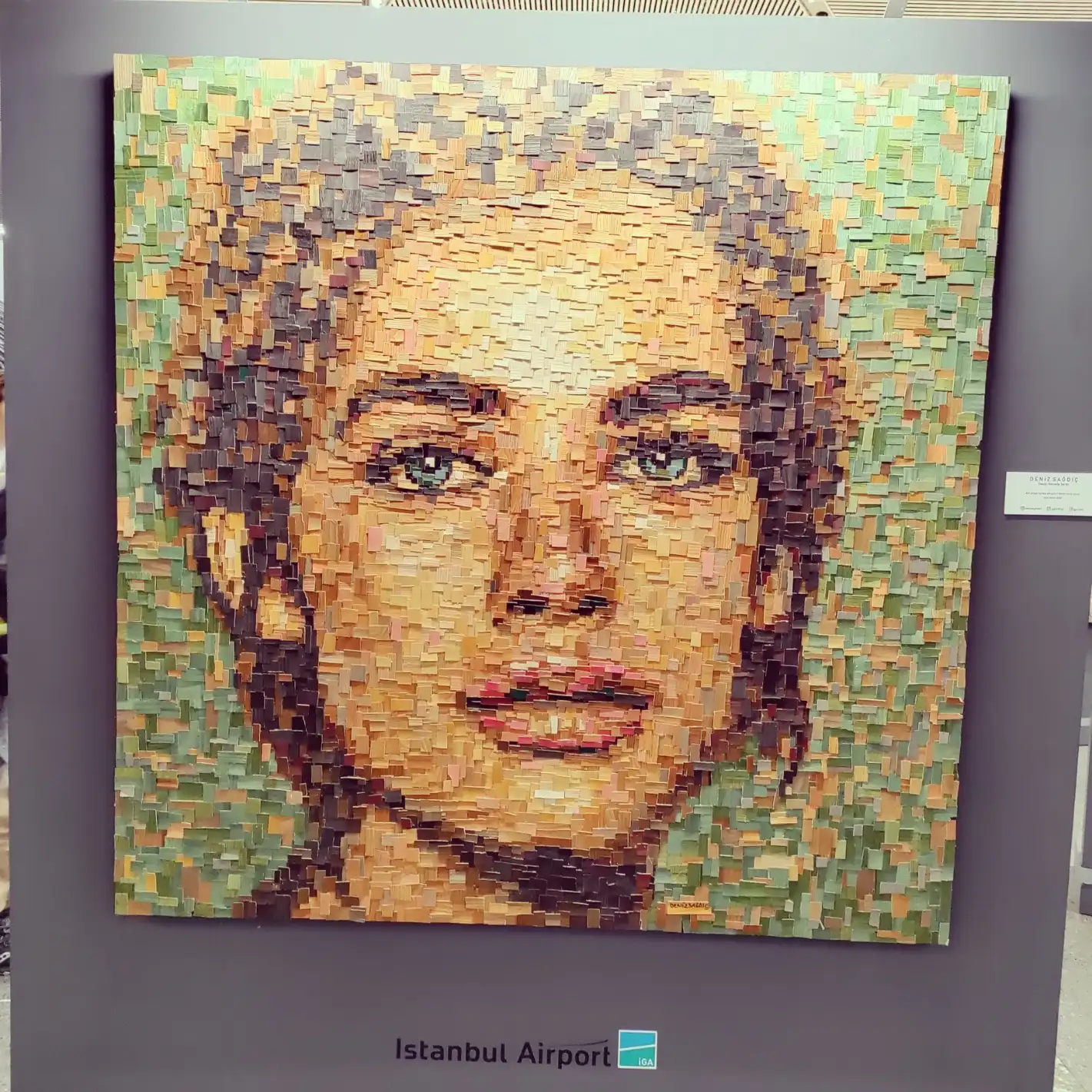 2023 Mar - Adele crafted out of discarded clothing size tags, fabric labels and brand patches - by Deniz Sağdıç at IST, Turkey