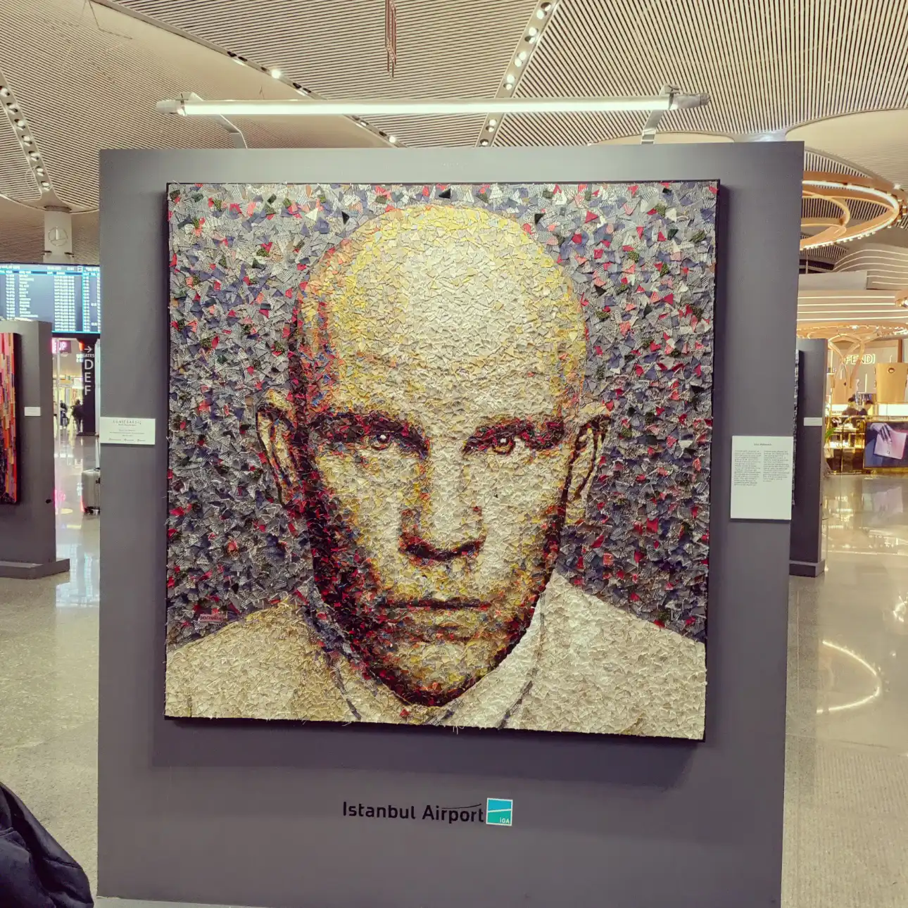 2023 Mar - John Malkovich, crafted out of plastic clothing buttons - by Deniz Sağdıç at IST, Turkey