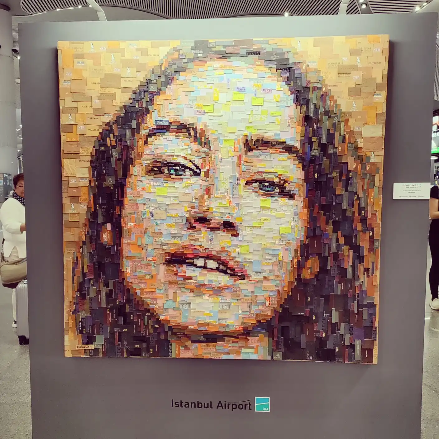 2023 Mar - Crafted out of discarded plastic flight boarding passes, airline luggage tags and thermal paper tickets - by Deniz Sağdıç at IST, Turkey